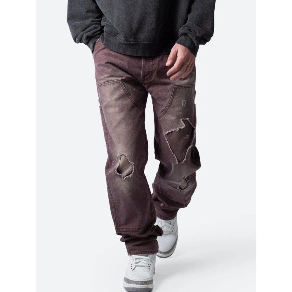 MNML Thrashed Carpenter Jeans Mens 29 Measures 30x30 Distressed Paint Cotton